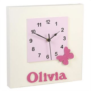girls personalised wall clocks by pitter patter products