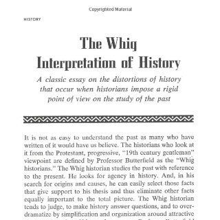 The Whig Interpretation of History Herbert Butterfield 9780393003185 Books