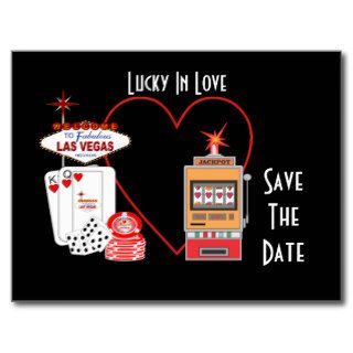 Lucky in Love Save The Date Postcard