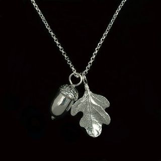acorn and oak leaf necklace by glover & smith