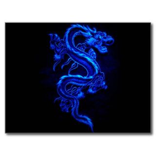 blue dragon black fire postcards