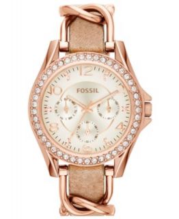 Fossil Womens Chronograph Stella Glitz Rose Gold Ion Plated Stainless Steel Bracelet Watch 37mm ES3003   Watches   Jewelry & Watches