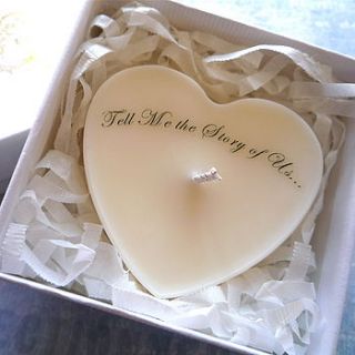 personalised valentine scented heart candle by rococo rose