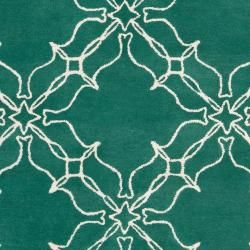 Aimee Wilder Hand tufted Granada Emerald Green Geometric Trellis Wool Rug (2' x 3') Surya Accent Rugs
