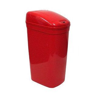 Nine Stars DZT 33 1R Red 8.7 Gallon Rectangle Shaped Trash Can with Infrared Motion Sensor DZT 33 1   Waste Bins