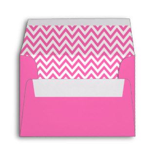 Hot pink chevron zigzag pattern chic girly envelopes