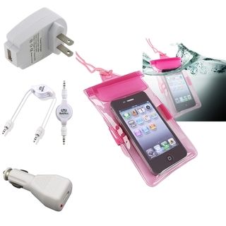 BasAcc Pink Waterproof Bag/ Chargers/ Cable for Apple iPhone/ iPod / Samsung/ BlackBerry/ HTC/ Huawei Phones BasAcc Cases & Holders