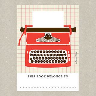 typewriter bookplates by mac and ninny paper company