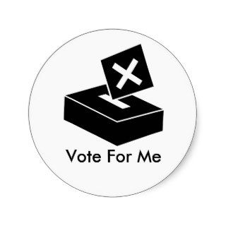 Black Vote Box, Vote For Me Stickers