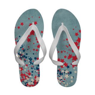 Patriotic USA Red Blue Stars Flip Flops Sandal