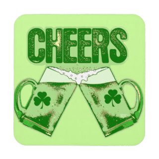 Green Beer Cheers Drink Coasters