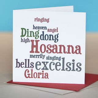 'ding dong merrily on high' christmas card by belle photo ltd
