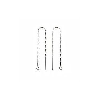 Sterling Silver Ear Threads Threaders 4 Inch with Bridge & Loop