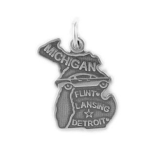 Sterling Silver Michigan Charm Bead Charms Jewelry