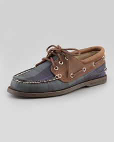 Sperry Top Sider Authentic Original Boat Shoe, Blackwatch/Tan