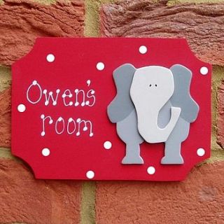 personalised elephant door plaque by brambleberries