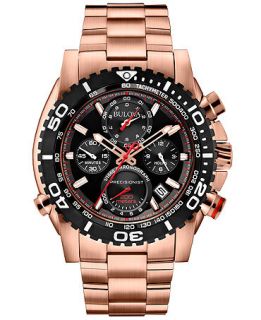 Bulova Mens Chronograph Precisionist Rose Gold Tone Stainless Steel Bracelet Watch 48mm 98B213   Watches   Jewelry & Watches