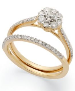 Diamond Engagement Ring, Sterling Silver and 14k Rose Gold Diamond Heart Ring (1/10 ct. t.w.)   Rings   Jewelry & Watches