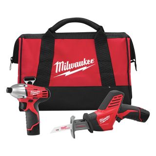 Milwaukee M12 Cordless Combo Kit — 2-Tool Set, 12 Volt, Model# 2491-22  Combination Power Tool Kits