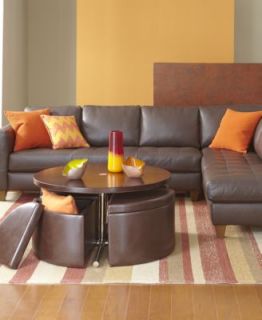 Milano Leather 2 Piece Chaise Sectional Sofa   Furniture
