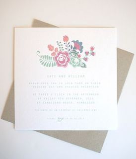 secret garden personalised wedding invitation by lola's paperie