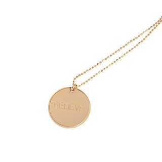 believe inspirational necklace by anna lou of london