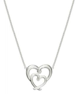 Heart Necklace, 14k White Gold Diamond Accent Interlocking Heart Pendant   Necklaces   Jewelry & Watches