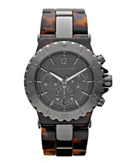 Michael Kors Womens Chronograph Dylan Tortoise Acetate and Gunmetal Tone Stainless Steel Bracelet Watch 43mm MK5501   Watches   Jewelry & Watches