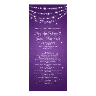Elegant Wedding Program Sparkling Chain Purple Personalized Invite