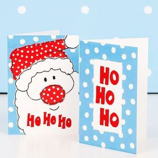 festive ho ho ho mini christmas cards by dots and spots