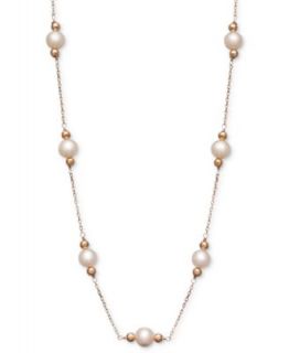Pearl Necklace, 14k Rose Gold Cultured Freshwater Pearl Tin Cup Necklace   Necklaces   Jewelry & Watches
