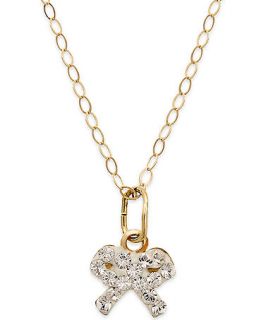Childrens Swarovski Crystal Bow Pendant Necklace in 14k Gold (1/8 ct. t.w.)   Necklaces   Jewelry & Watches