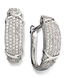 Diamond Earrings, Sterling Silver and 14k Gold Diamond Twist Earrings (1/2 ct. t.w.)   Earrings   Jewelry & Watches