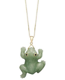 14k Gold Necklace, Jade Carved Frog Pendant   Necklaces   Jewelry & Watches