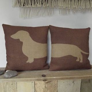 ' daschund ' pair of cushions by rustic country crafts