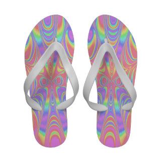 Psychedelic Rainbow Pastel Flip Flop Sandals