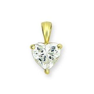 Clear Brass Cubic Zirconia Gold Pendant AM Jewelry