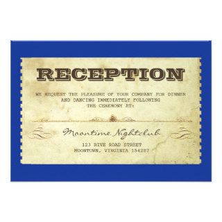 vintage ticket wedding reception design personalized invitations