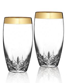 Waterford Barware, Lismore Essence Wide Gold Set of 2 Highball Glasses  