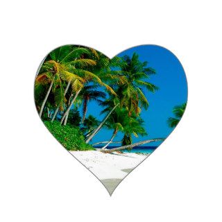 Beach Lost Paradise Heart Sticker