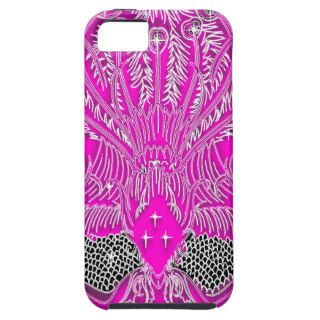 Bling, White Diamond Peacock on Hot Pink iPhone 5 Cases