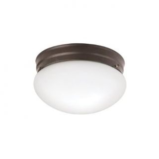 Kichler Lighting 209OZ Traditional 2 Light Flush Mount Fixture, White Glass with Old Bronze Finish   Close To Ceiling Light Fixtures  