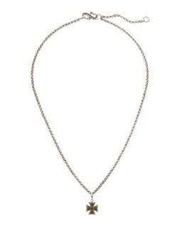 Black Diamond Pave Cross Pendant Necklace