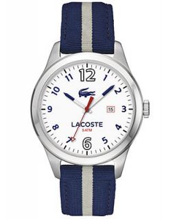 Lacoste Mens Auckland Blue and Grey Nylon Strap Watch 44mm 2010722   Watches   Jewelry & Watches