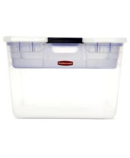 Rubbermaid Plastic Storage Boxes with Trays, Set of 3 Clear 30 Qt. Latching   Cleaning & Organizing   For The Home