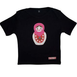 hand appliqued organic t shirt matryoshka by clever togs