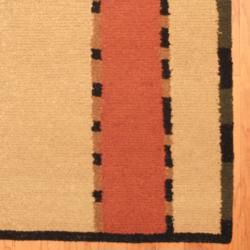 Indo Hand knotted Tibetan Beige/ Salmon Wool Rug (3'7 x 5'6) 3x5   4x6 Rugs