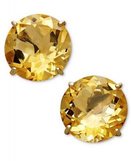 10k Gold Earrings, Citrine Round Stud Earrings (3/4 ct. t.w.)   Earrings   Jewelry & Watches