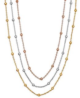 Giani Bernini Multi Row Bead Necklace in 24k Gold over Sterling Silver and Sterling Silver   Necklaces   Jewelry & Watches