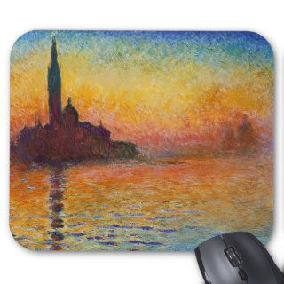 Sunset in Venice, Claude Monet Mousepads